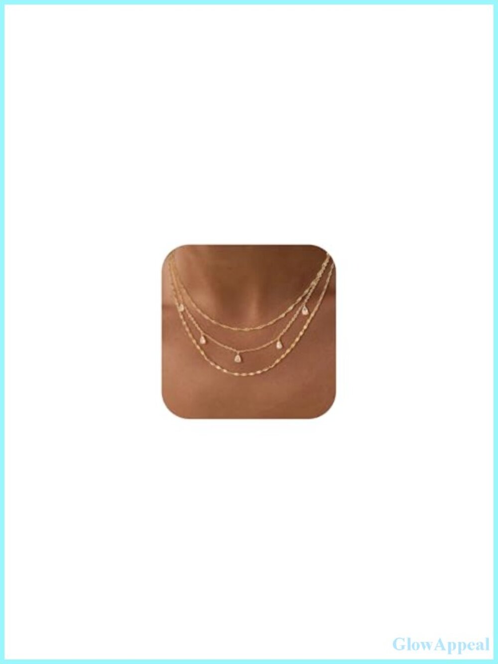 14k Gold Plated Layered Necklace Set CZ Choker Stack Bridal Prom Jewelry